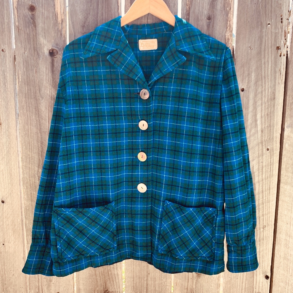 Vintage Pendleton Button Down Plaid Shirt Size L